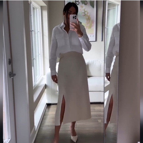 BLOGGERS FAVE NWT ZARA CHAIN MIDI SKIRT - Picture 1 of 7
